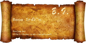 Bese Irén névjegykártya